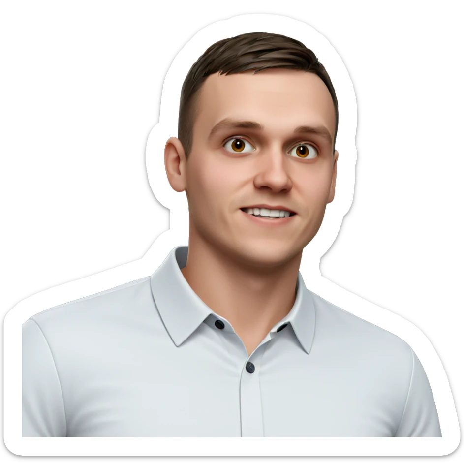 boy in white collared shirt sticker