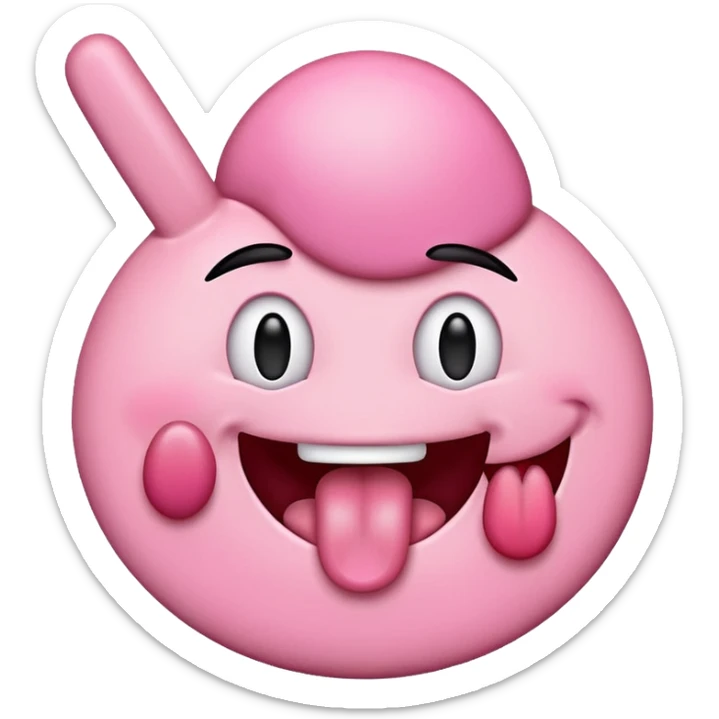 Emoji with tongue out and peace sign in between tongue  sticker