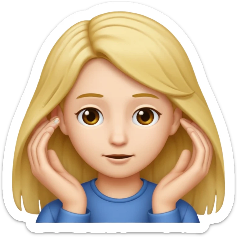 can you make a emoji of tucking hair behind an ear  sticker