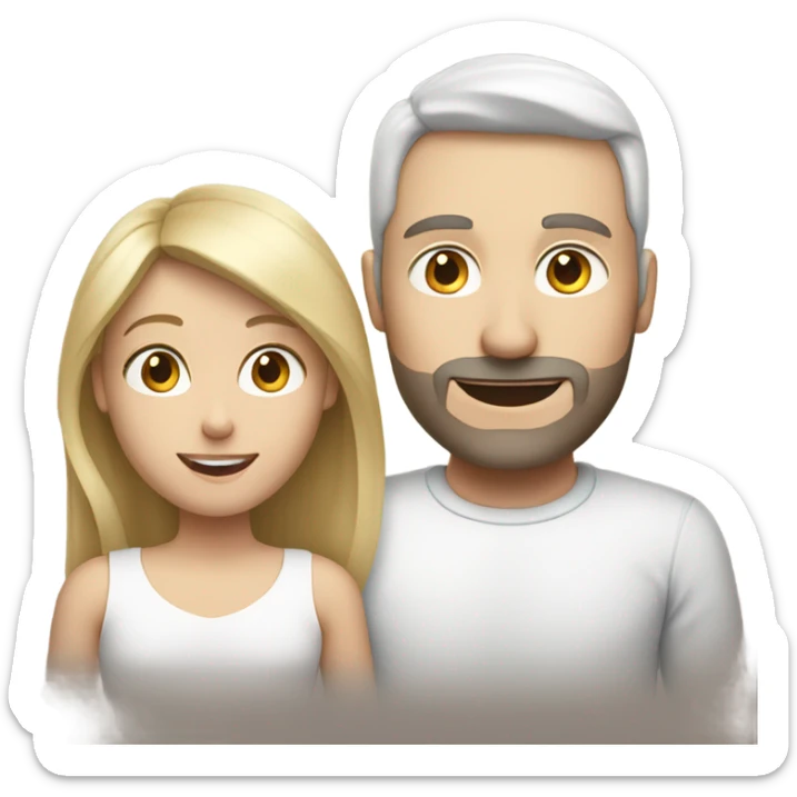  family -dad+white +dark hair, mom+ white+long blonde hair and son+white+dark hair sticker