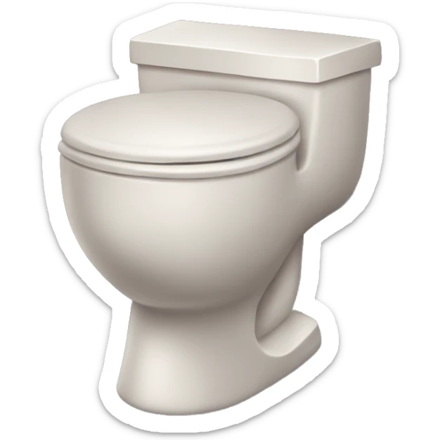 toilet with mans head sticking out long neck stubble and short hair and big eyes sticker