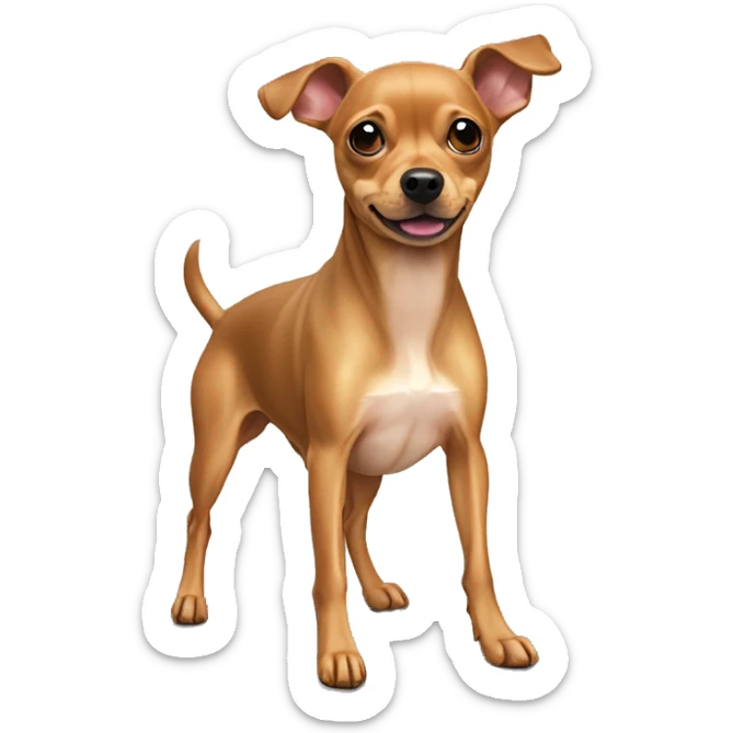 Small light brown Miniature Pinscher mix Azawakh mix Chihuahua  sticker