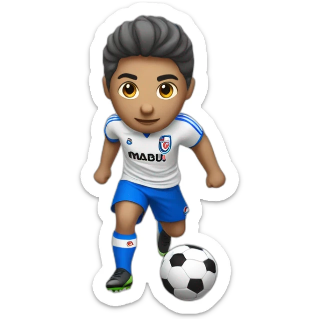 Person playing soccer with the T-shirt of the colo colo de chile sticker