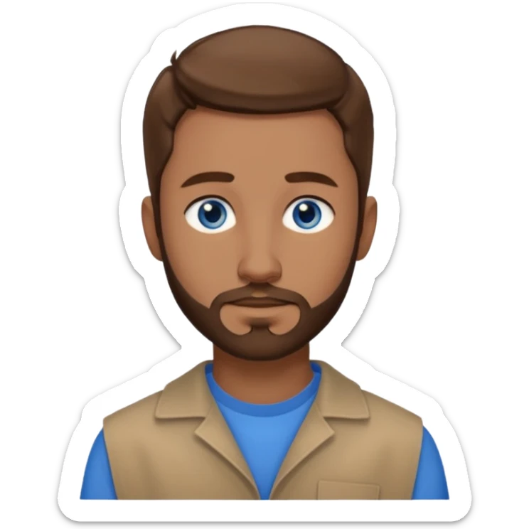 Edwin Epps from 12 Years of Slave with blue eyes, brown hair and short beard, light brown outfit sticker