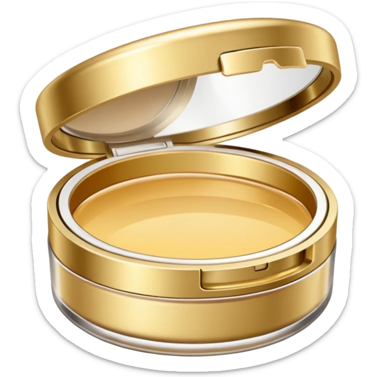 PVarios rodutos de beleza com tampa dos potes dourados e fundo transparente pra usar como figurinha sticker