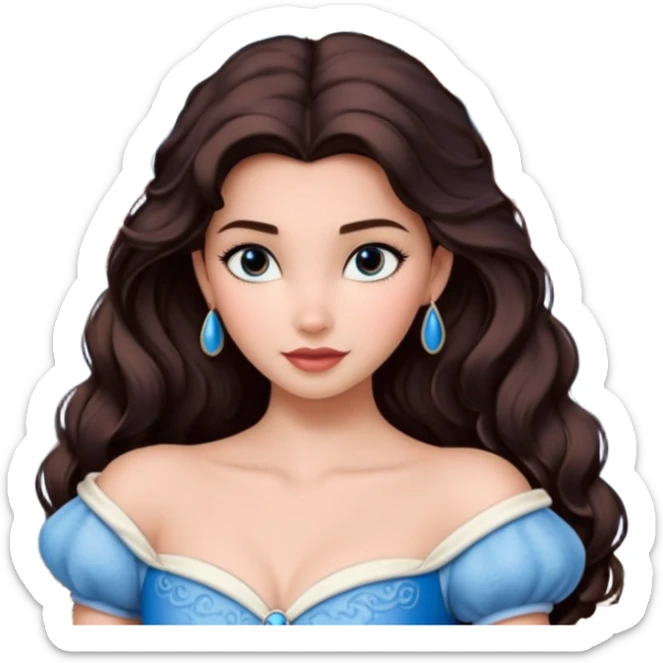 Quiero que crees una imagen donde este el castillo de Disney y por detrás o delante pon a 4 chicas: una con el pelo largo rizado marrón , otra con el pelo muy corto negro, como un chico, otra con el pelo mediano liso marrón con ojos azulesy otra con el pelo negro largo liso . Todos son color carne sticker