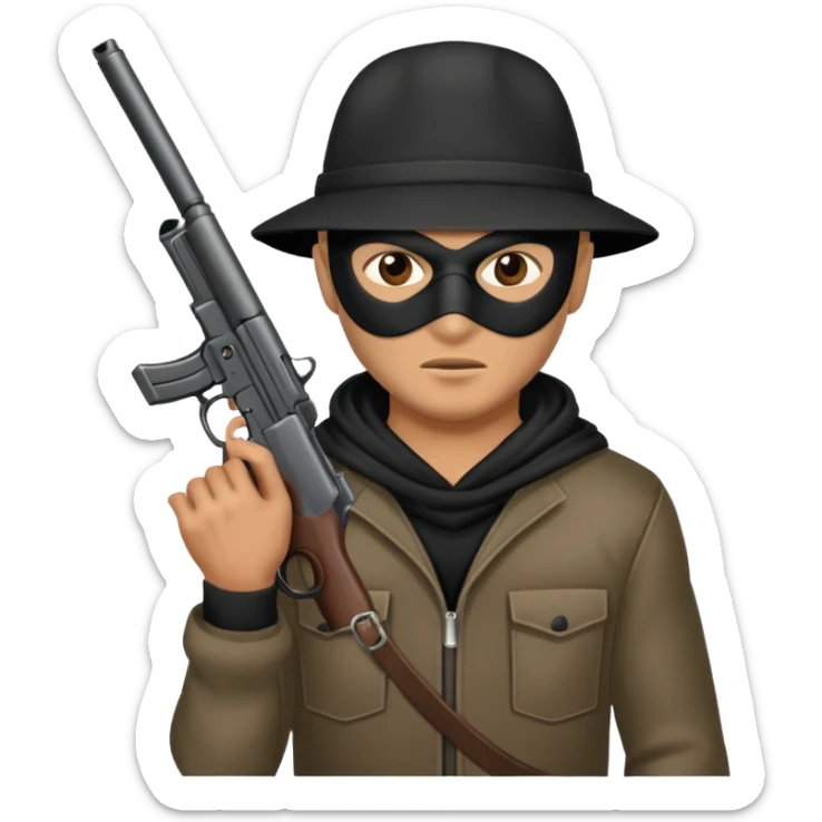 Hoodlum burglar madk and gun with switch and extended clip sticker