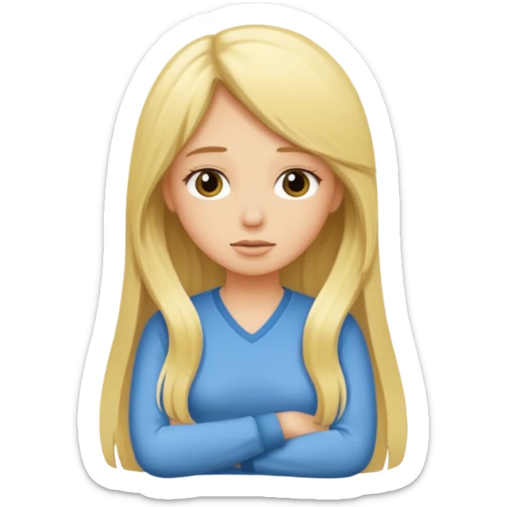 blonde cartoon girl long hair saying take a time out sticker