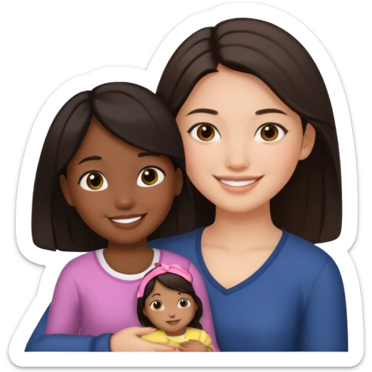 mads lady holds asian girl by the girl  sticker