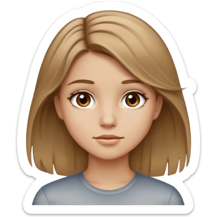 Stunning light Brown hair girl with dirty blond highlights sticker