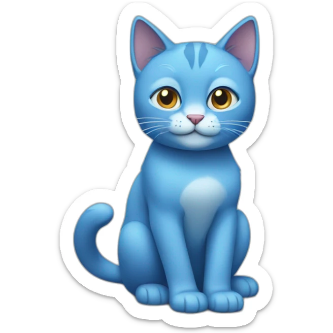 blue cat sticker
