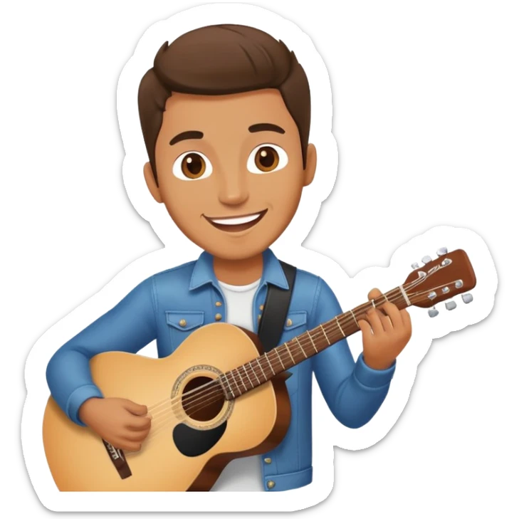 Happy Rock Pop Music Male Musician in his 30s dressed with trendy style sticker