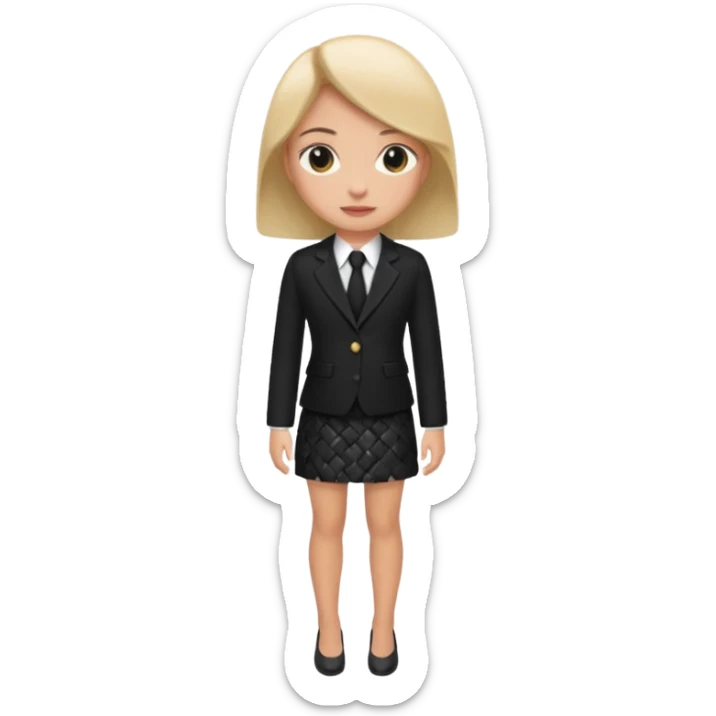 just give me the ccloth like womens formal a suit and a mini skirt black give e just the clothes no women  sticker