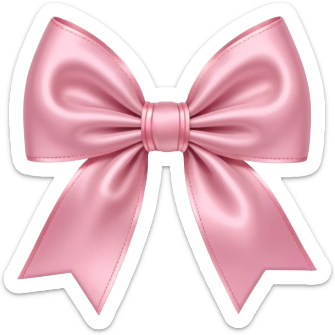 pink coquette bow with a heart in the middle, delicate and feminine, soft pink tones, elegant details sticker