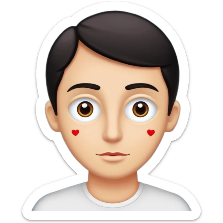 Quiero un emoji con el rostro de Félix de straykid, pero con los ojos más rasgados y con corazones, estrellas y destellos de luces alrededor, sobre su cabeza que diga "Te amo Josefa" con letras modernas pero cambia esos tonos que sean más naturales y que parezca un a persona oriental sticker