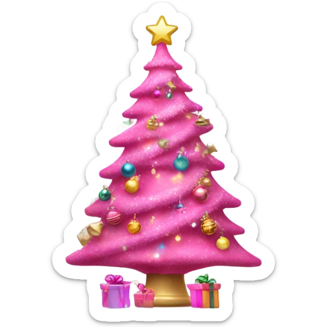 Cristmas pink sticker