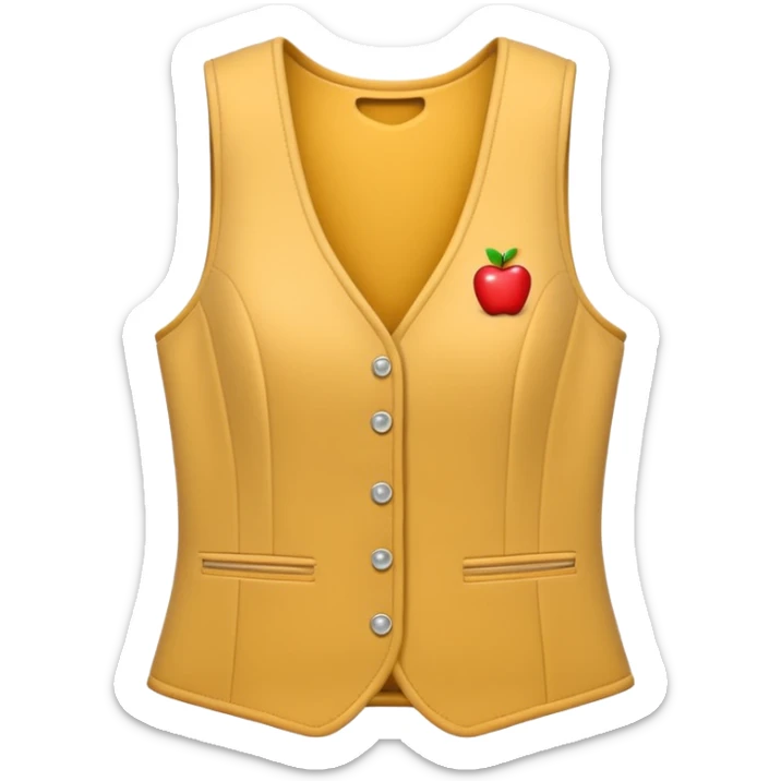Apple-style 3D emoji of a women’s vest, sleeveless, fitted design, stylish cut, light fabric texture, feminine look, no background sticker