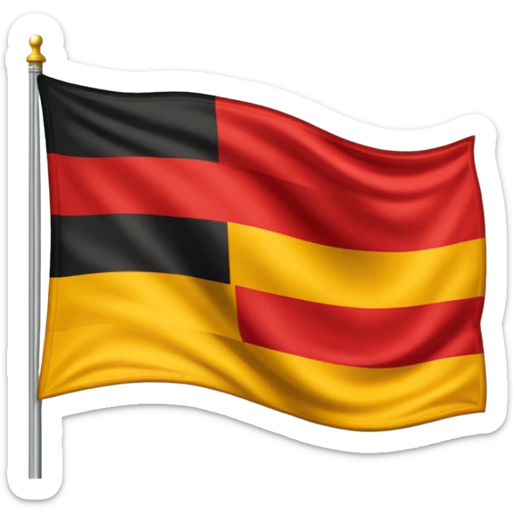 Crear una bandera con franja del mismo, tamaño, color roja, amarilla y negra del mismo tamaño inspirada en la de Alemania sticker