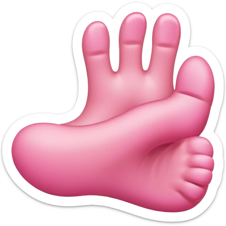 Attach a thumbs up emoji to where the toes are on a foot emoji   sticker