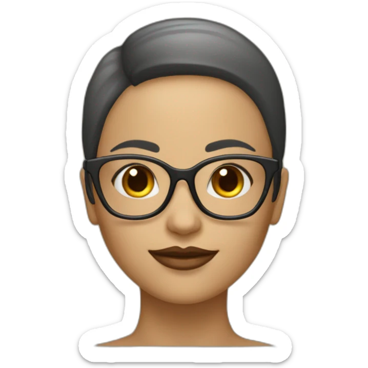 Une femme avec des lunettes, une coupe au carré et un beau visage sticker