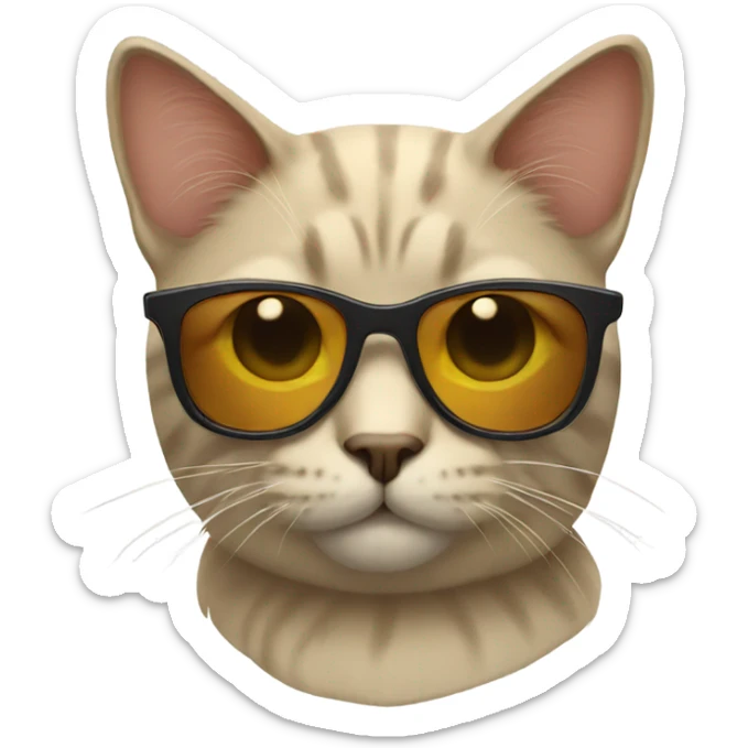 Cat with sunglasses sticker
