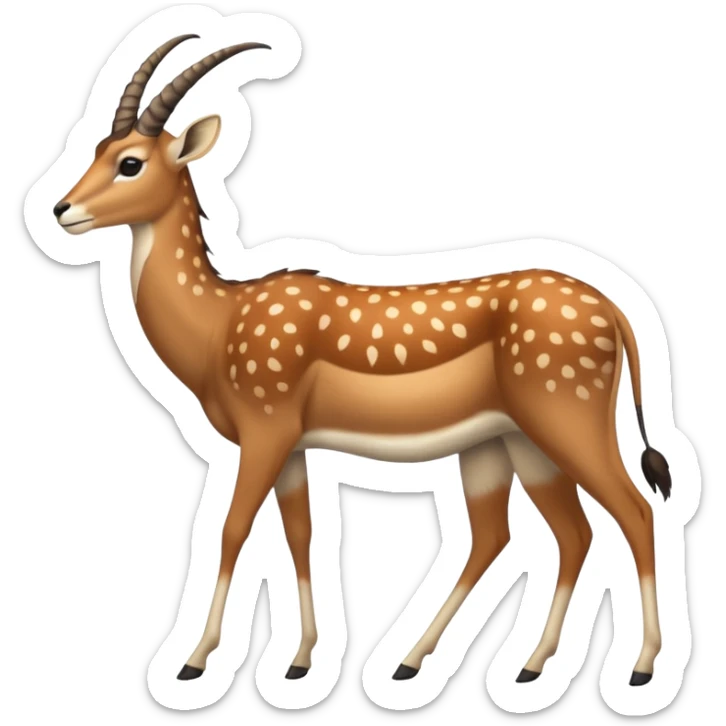 Wildebeest-gazelle-fusion-animal-hybrid-creature, full body sticker