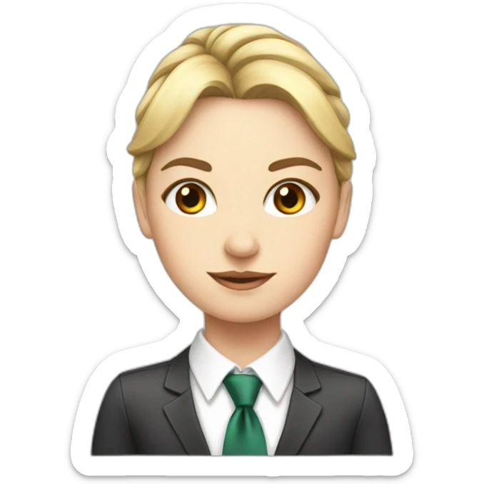 White Girl with tie sticker