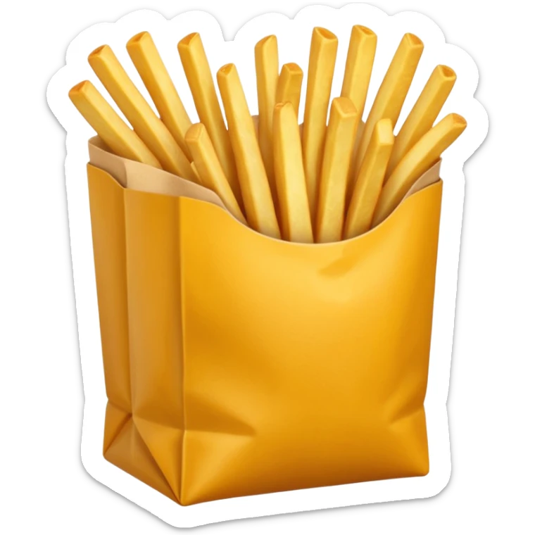 Porzione di patatine media confezione gialla sticker