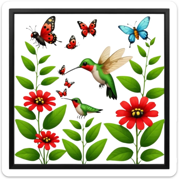 🎨Donde danzan las mariposas y los colibrís y entre las 💐flores y la 🏞️naturaleza las 🐝abejas bebiendo el néctar de las flores polinizando the 🐞ladybug rojo divino entre los jardines de pintorescos y majestuosos colores sticker