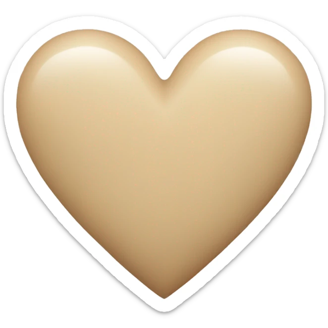 beige heart  sticker