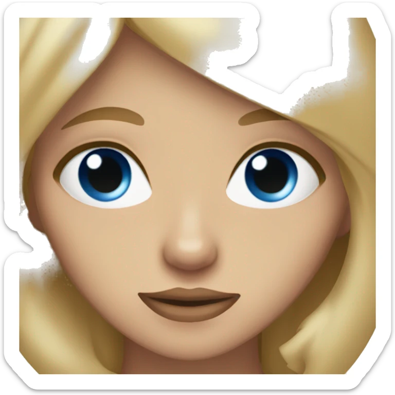 a blonde blue eyes woman cuddling with a brown cat yellow eyes sticker