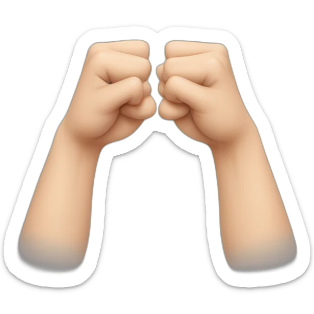 curved hand with fingers forming a fist, while the thumb and pinky finger are extended and touching each other, creating a heart shape sticker