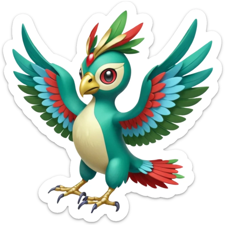 Meloetta-Hawlucha-Xatu-Natu-Swablu-Trico-Pokémon-Fakémon-fusion-hybrid-creature sticker