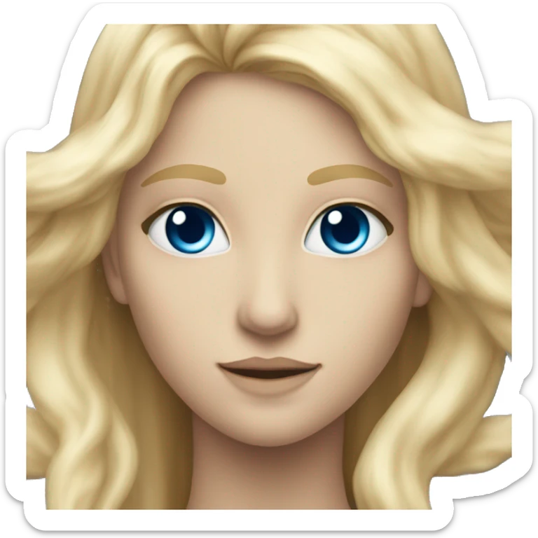 nordic pleiadian with long blonde hair and blue eyes sticker