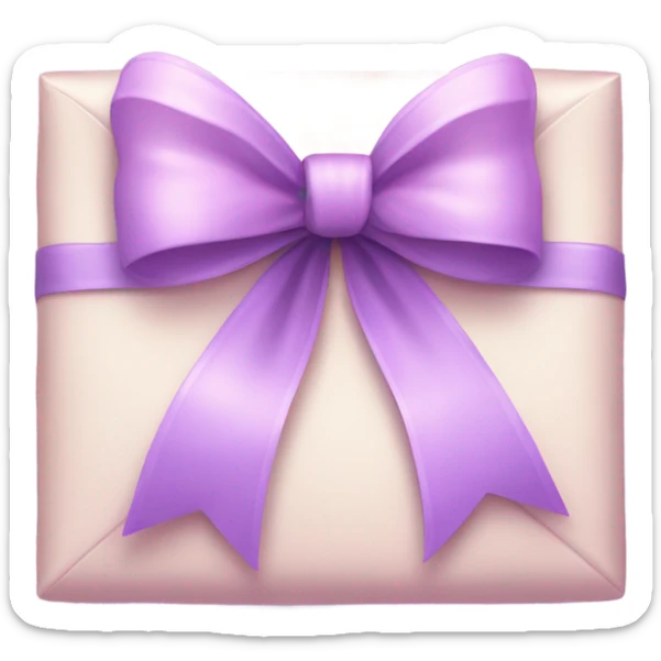 beautiful aesthetic love letter in pastel purple color with pink bow aesthetically placed  sticker