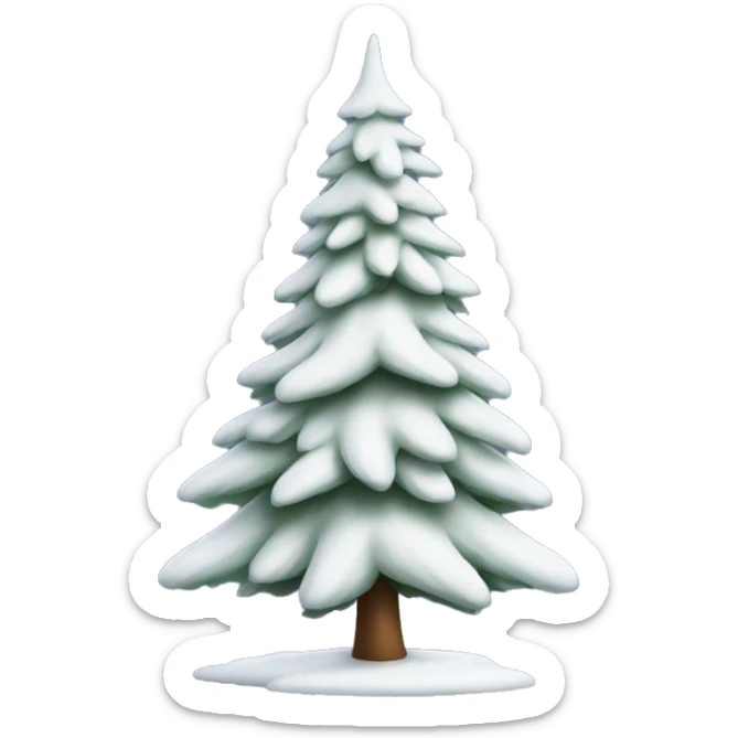  actual white fir christmas tree isolated.  sticker