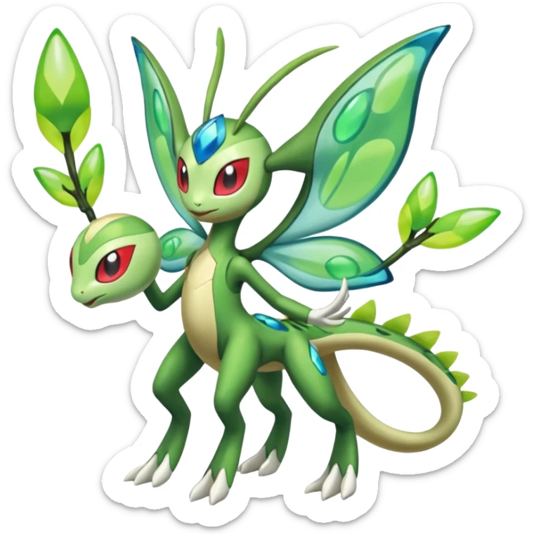 Meloetta-Flygon-Celebi-Cresselia-Zygarde-Electrike-Fakémon-fusion, full body sticker