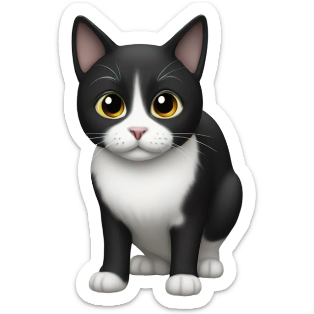 Black and white cat  sticker