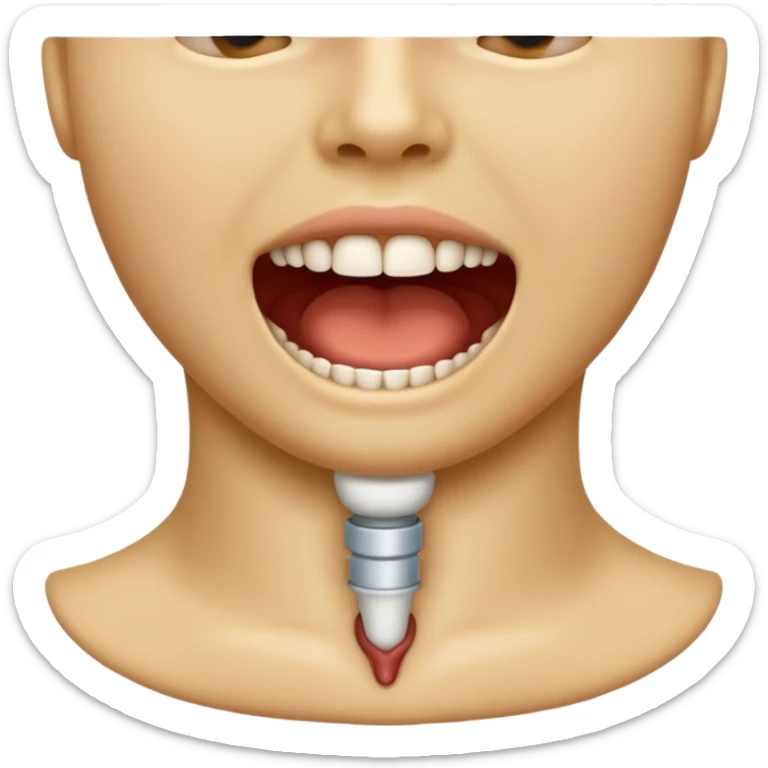 a clean, detailed emoji of a human throat, showing the neck front with subtle shading, simple anatomy, warm skin tone, smooth emoji style, no gore, no internal organs, friendly and clear medical-style icon
 sticker