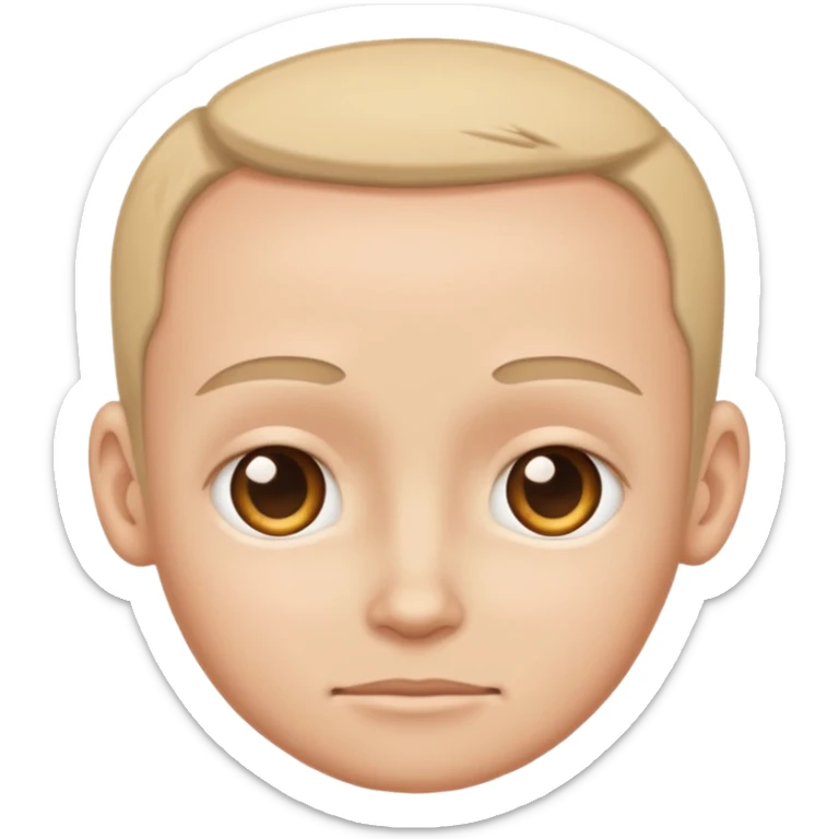 emoji of a human forehead only, showing the area between eyebrows and hairline, simple cartoon style sticker