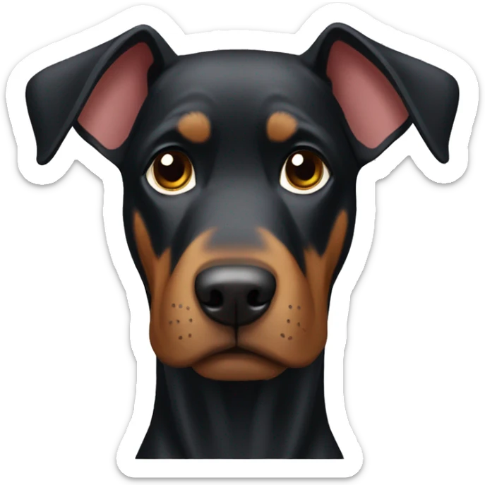 Dóberman with coat sticker