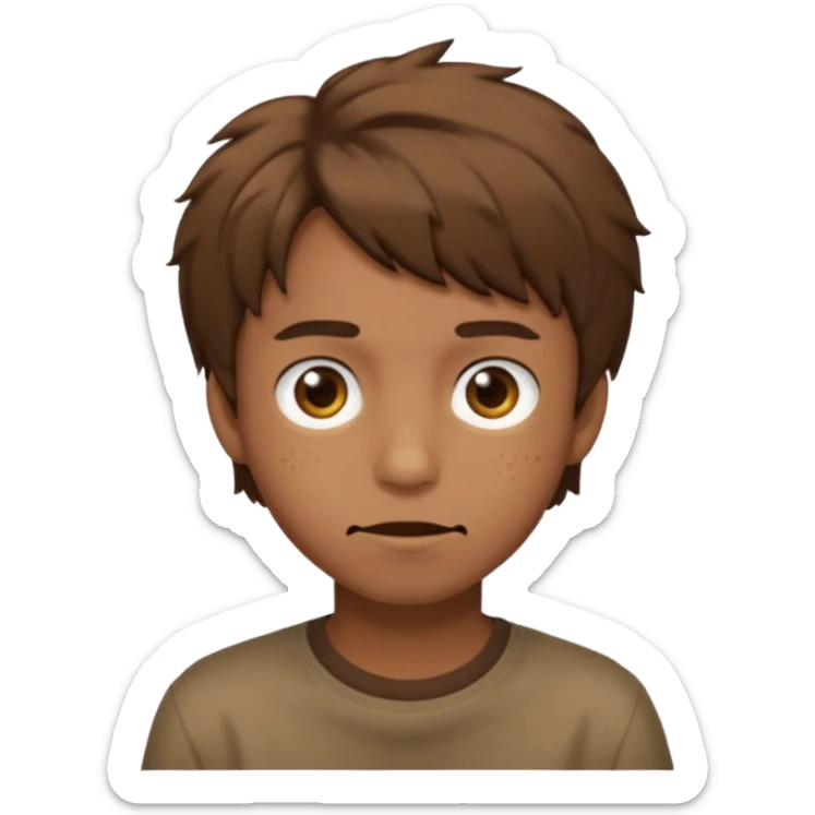 Felix Freckles straykids emoji shaggy hair the color browm sticker