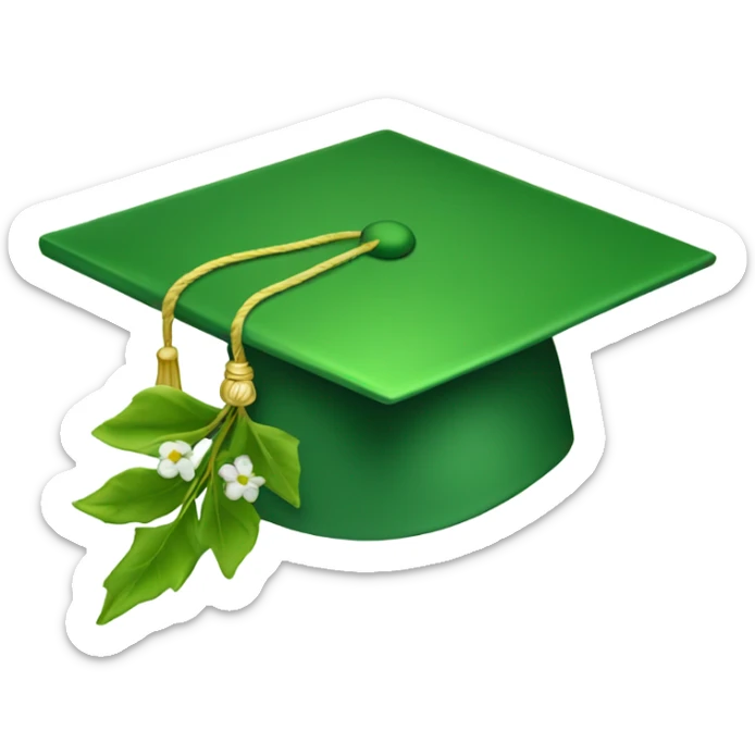 Green aesthetic graduation cap sticker
