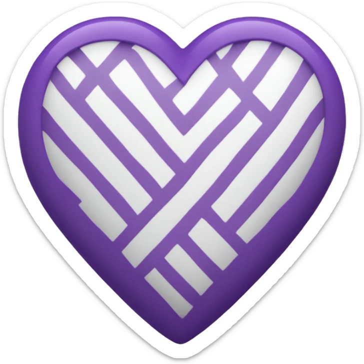 Purple and white heart sticker
