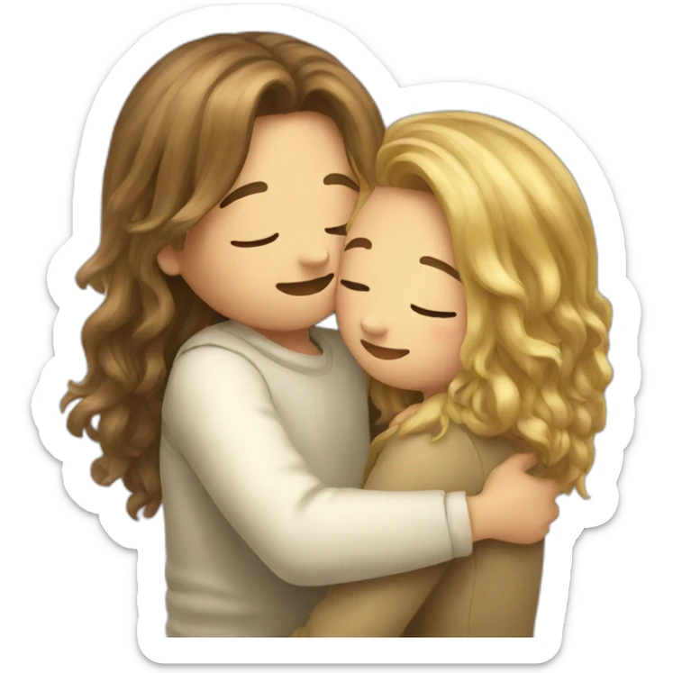 Hug, ios long hair  sticker