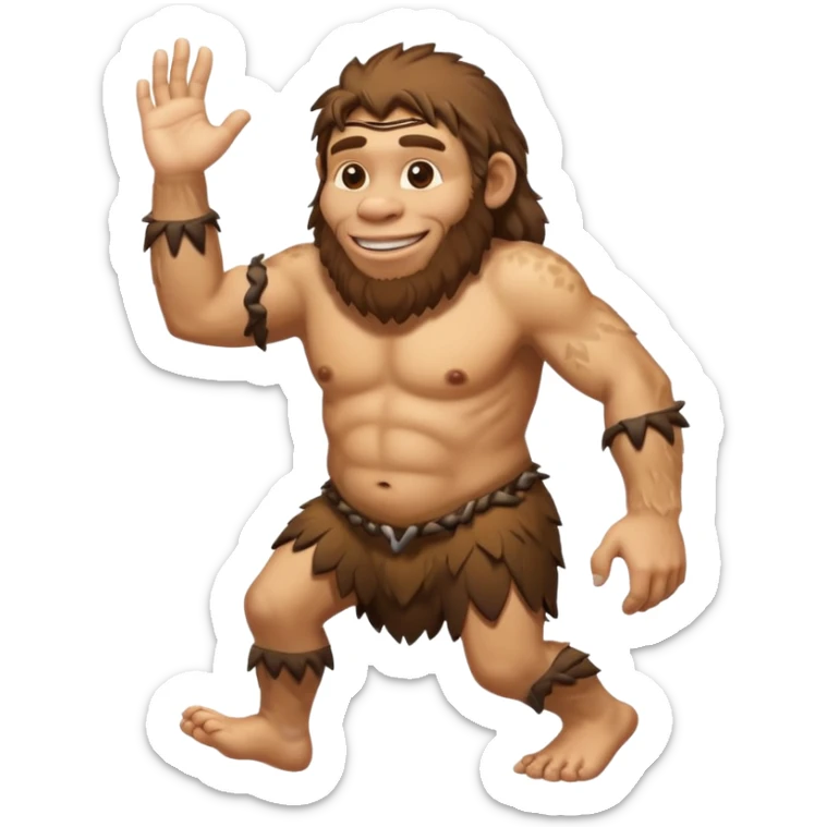 Can you make a emoji of a dumb Neanderthal  with his hands dragging on the ground? sticker