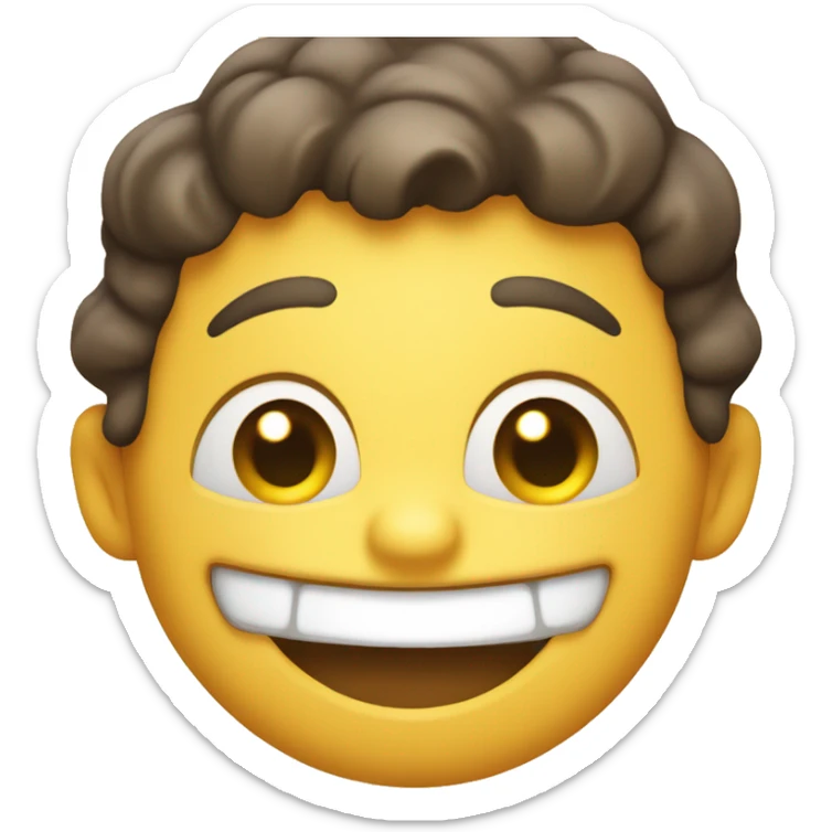 An emoji of a smiling face with a dimple on one cheek, giving a cheerful and friendly expression sticker