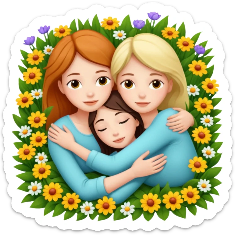 two girls lying on top of each other wrapped around each other lying down sticker