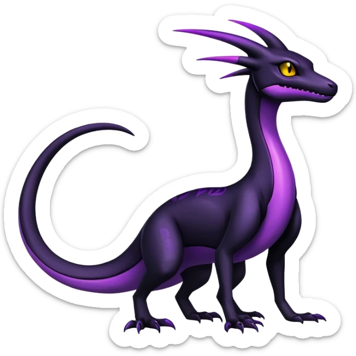 Shiny gothic Salazzle-Salandit-Umbreon-Fakémon-hybrid-creature (full body) 4 legs sticker