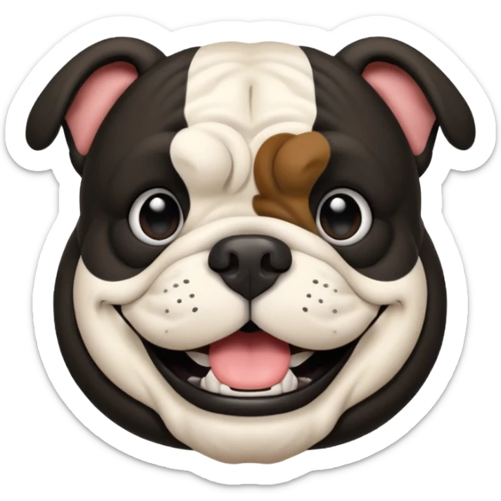 hombre médico de color de tez negra que sostiene un bulldog francés blanco sticker